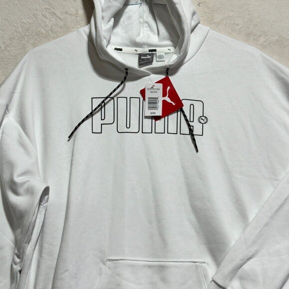 Puma Hoodie Pullover Long Sleeve White Kangaroo Pocket Women's M (New with Tags) - Picture 2 of 12